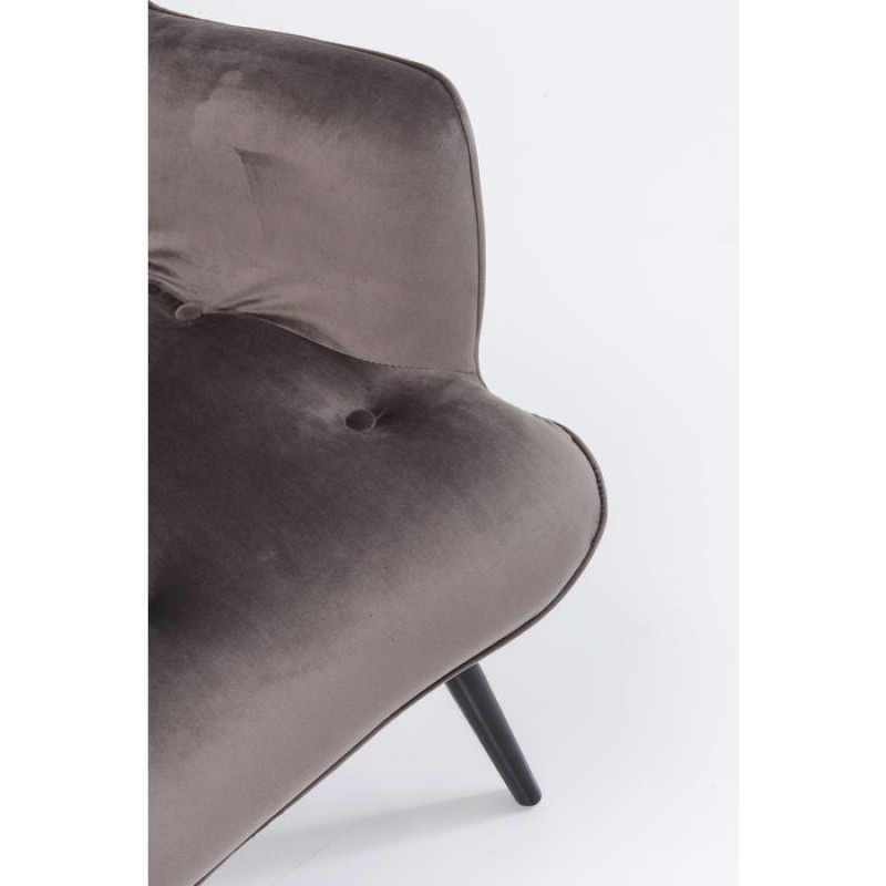 Armchair Black Vicky Velvet Grey